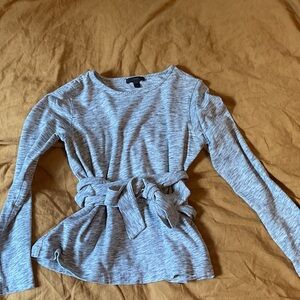 Gray long sleeve J. Crew wrap top